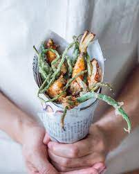 Crispy Miso Beer Battered Tempura Vegetables Marinated With Honey Miso Then Coated W Beer Batter Deep Fried To Tempura Tempura Vegetables Diy Food Recipes