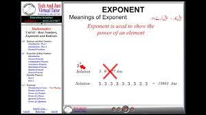 Maths For Class 10 In Urdu Introduction To Exponents Youtube
