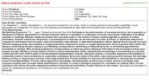 Municipal Clerk Cover Letter