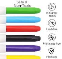 Lebze Jumbo Crayons for Toddlers, 6 Colors Washable Crayons, Easy to Hold Silky Large Crayon for Babies and Children, Safe Non Toxic