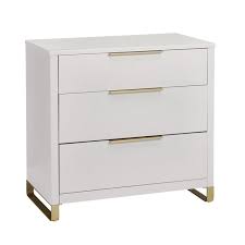 Chelsea three drawer nightstand 16¼ x 18 x 30. Modrn Glam 3 Drawer Dresser Bianca White With Satin Brass Walmart Com Walmart Com