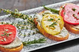 If your tomatoes aren't great, your bruschetta won't be either. Bruschetta With Herbed Whipped Ricotta And Heirloom Tomatoes Recipe