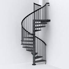Arke Sky030 63 In Iron Grey Spiral Staircase Kit K26290 Staircase Kits Spiral Staircase Kits Spiral Stairs