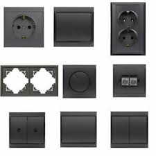 Steckdose schalter kombination, aufputz, kunststoff, grau. Luna Rahmenserie Steckdosen Schalter Dimmer Rj45 Anthrazit Ebay