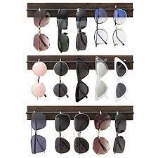 Mkono Wood Sunglasses Storage Organizer Wall Mounted Eyeglasses Holder Eyewear Display Rack Ru Sunglasses Storage Eyewear Display Sunglasses Storage Organizers