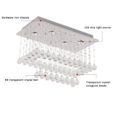 Glighone Led Kristall Deckenleuchte Glas Kronleuchter Modern