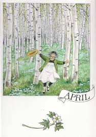 Lena Anderson April Postcard Sweden Months In A Year Illustration Illustrations Posters