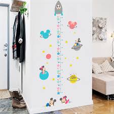 us 3 22 20 off baby mickey minnie growth chart wall stickers for boys room home decoration kids height measure poster cartoon anime mural art in