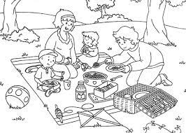 Get your kids excited for march 17 with these free printable st. Caillou Family Open Their Picnic Food Coloring Page Coloring Sun