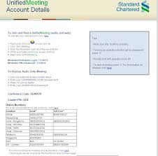 You have registered yourself with standard chartered bank for online banking. Standard Chartered Bank Unifiedmeeting Training Basic