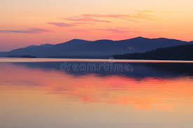 Dawn Lake Purples Stock Photos