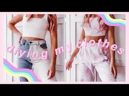Diy Trendy Clothes Half Bleached Jeans Tie Dye Set Tik Tok Trends Youtube Bleached Jeans Bleach Jeans Diy Trendy Outfits