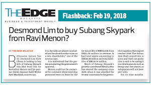 Inflammasome sensor nlrp1 confers acquired drug resistance to temozolomide in human melanoma. Wct Buys 60 Stake In Subang Skypark The Edge Markets