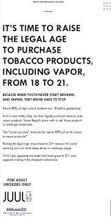 I am wondering if this is legal, or they just allowed to keep their job since he worked their before the age thing changed? Juul Labs Vape And Mirrors 21 Advertising Campaign Campaign Outsider