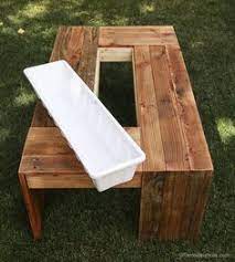 Rustic Pallet Wood Coffee Table With Drink Cooler Pallet Wood Coffee Table Diy Coffee Table Outdoor Coffee Tables