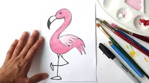 Then draw the outline of the body, and the tail. Diy How To Draw Flamingo With Number 2 Easy For Young Kids How To Draw Flamingo Drawings Diy Art Painting