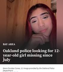 Missing 12-year-old girl Keren Escobar Corea in Oakland, California