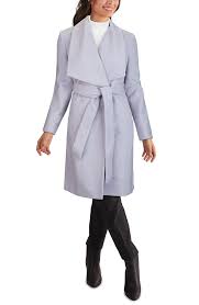 Belted italian wool coat and cole haan. Cole Haan Signature Slick Wool Blend Wrap Coat Nordstrom Rack