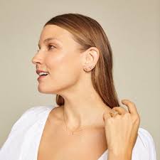 Adina Reyter 3 Diamond Barnacles Post Earrings 14K Yellow Gold