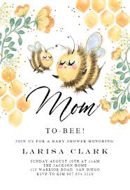 We've rounded up 15 free baby shower printables that you could use for your baby shower. Mother To Bee Baby Shower Invitation Template Free Greetings Island