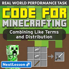 Code For Minecrafting Combining Like Terms Like Terms Writing Algebraic Expressions