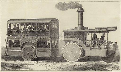 Road steamer and omnibus for the Indian government stock image | Look and Learn