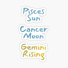 This is a confusing mixture of elements and only ever moves ahead slowly. Scorpio Sun Cancer Moon Gemini Rising Text Sticker By Leomooncreates Redbubble