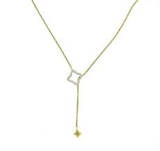 David Yurman 18k Gold Diamond Quatrefoil Lariat Necklace Lariat Necklace Gold Diamond Necklace