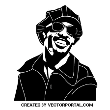 Black And White Vector Face Stevie Wonder Vector Stevie Wonder Silhouette Stencil Vector Portrait