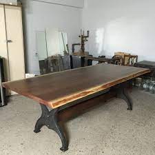 Portfolio Iron Table Legs Live Edge Walnut Dining Table Live Edge Dining Table