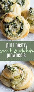 Puff Pastry Spinach And Artichoke Pinwheels Recipe Spinach Puff Pastry Puff Pastry Appetizers Savory Puff Pastry