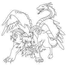 Chimera The Monstruous Fire Breathing Creature Coloring Page This Lovely Chimera The Monstruo Monster Coloring Pages Mythological Creatures Mythical Creatures