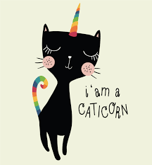 unicorn cute cat vector design caticorn illustrasyonlar sevimli kediler kedi