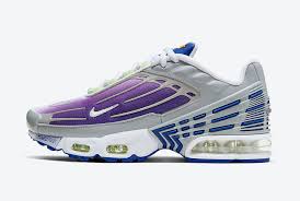 Nike Air Max Plus 3 Light Smoke Grey Purple Nebula Hyper Blue Barely Volt Sneaker Debut