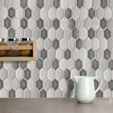 Arabesque/lantern fish scale/fan shape hexagon penny rounds strip square subway herringbone flower octagon 3d irregular. Helongated Hex Grey Ceramic Mosaic Tile Western Distributors