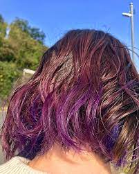 sromi はinstagramを利用しています 今回めっちゃいー感じ笑 見るところによって紫 青 赤 赤紫に めっちゃいー感じ ２かいめ笑 エンシェールズ ancels カラーバター 髪 ショートヘア ショートボブ ブルー ヘアカラー アッシュ オシ 髪 色 ヘア