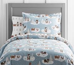 This makes the texture of the cover set distinctive with a matte luster. Winter Bear Kids Duvet Cover Pottery Barn Kids