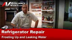 Do you notice leaking around your refrigerator's ice or water dispenser? Kitchenaid Ksrs251lss02 Refrigerator Repair Frosting Up And Leaking Water Drain Tube Appliance Video