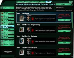 The crafting system in sto (unlocked when your character is at level 15) is a great way to get some useful equipment to use as you work your way towards even. Kits And Modules Research School Star Trek Online