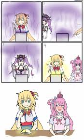 Notable members include usada pekora, houshou marine, shirakami fubuki, kiryu coco, inugami korone, minato aqua. Sumanai On Twitter Towa Sama S Devil Work 2 Hololive Towart
