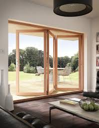 Glasfaltturen Fur Terrasse Holz Rahmen Drei Flugel Einfache Offnung Wohnzimmer Design Fur Zuhause Haus Design Plane Haus Design