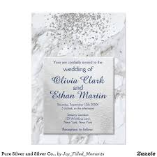 Modern Silver Confetti On White Marble Invitation Zazzle Com Marble Invitation Classy Invitations Invitations