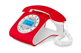 Telefono Fijo De Estilo Retro Con Identidicadion De Llamadas De Color Rojo Para Dar Un Toque De Color A Tu Casa Landline Phone Retro Desk Phone