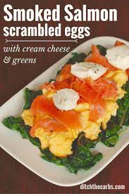 Divide the smoked salmon between plates, followed by a spoonful of the horseradish sauce, the beets and any reserved leaves, and some cress. Lchf Smoked Salmon Scrambled Eggs Easy Recipe