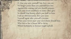 Maybe you would like to learn more about one of these? Sonnet 13 O That You Were Yourself But Love You Are Youtube