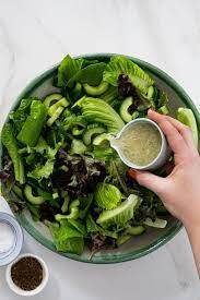 Easy Green Salad With Lemon Parmesan Dressing Simply Delicious Recipe Green Salad Recipes Healthy Green Salads Green Salad