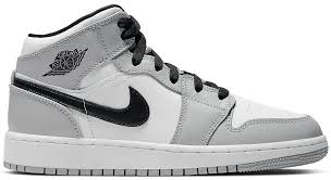 Jordan 1 Retro High Black White Light Smoke Grey Jordan 1 Mid Light Smoke Grey Gs In 2020 Jordan Shoes Girls Jordan 1 Gray Nike Shoes Jordans
