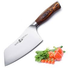 Tuo Cutlery Vegetable Cleaver Knife 7 Chinese Chef S Knife German Steel With Pakkawood Handle With Case Chef Knife Cleaver Knife Kitchen Knives Handmade