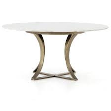 Gage White Marble Antique Brass Leg Round Dining Table 60 In 2020 Dining Table Marble Round Dining Table Dining Table