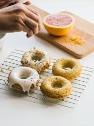 Small Batch Grapefruit Olive Oil Yogurt Baked Donuts Recipe I Am A Food Blog Recipe Donut Recipes Food Baked Donuts
